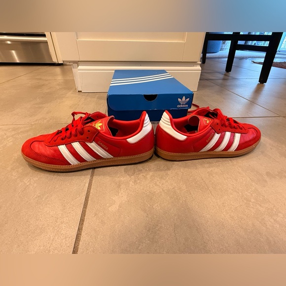 adidas Samba OG W Better Scarlet / Footwear White / Gold Metallic Sneaker (IE652 - Picture 8 of 10